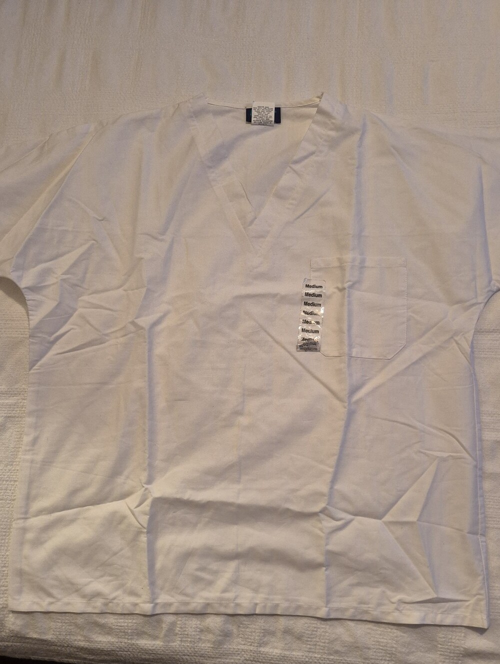 RX Gear white men's Medium scrub top uniform top unisex NWT